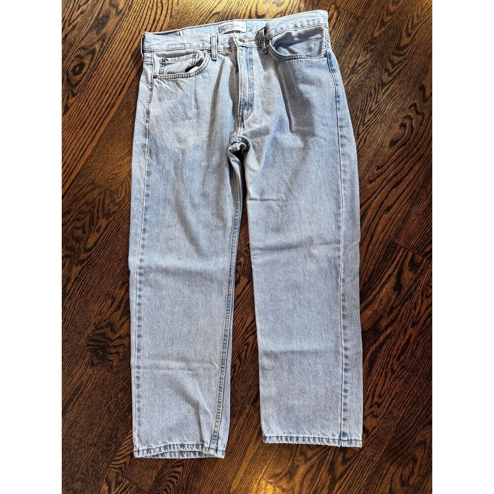 Signature Levi Strauss Men's Jeans 36x29 Regular Fit Light Wash 100% Cotton
